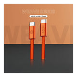 Volkano Weave Series 60W Type-C Male to Male Cable 1.2m Orange VK-30260-OR