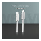 Volkano 1.2m Weave Series 60W USB-C to USB-C Charging Cable White VK-30260-WT