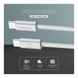 Volkano 1.2m Weave Series 60W USB-C to USB-C Charging Cable White VK-30260-WT