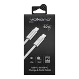 Volkano 1.2m Weave Series 60W USB-C to USB-C Charging Cable White VK-30260-WT