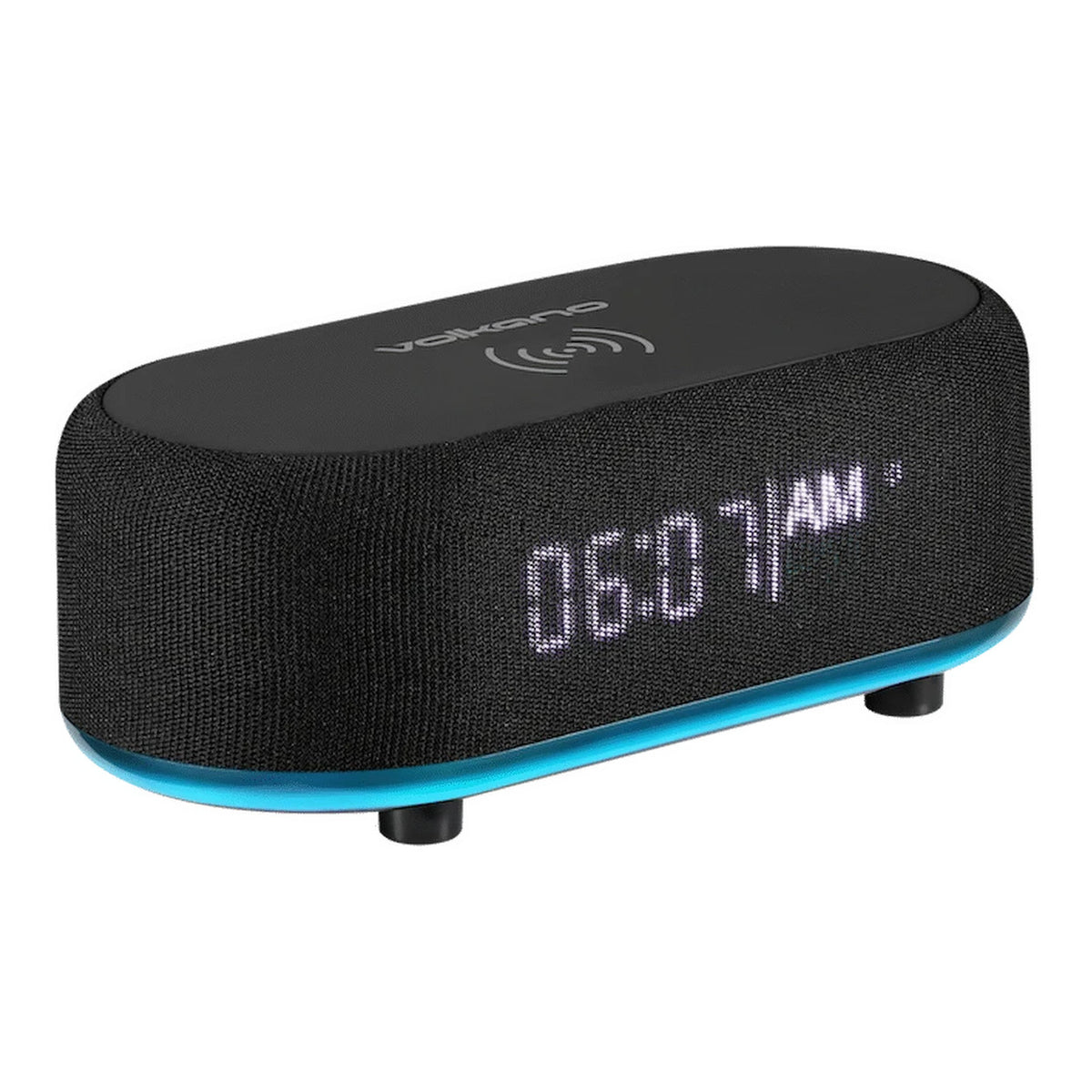 Volkano Radiant Series Alarm Clock Speaker with Wireless Charging Black VK-3135-BK(V1)