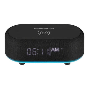 Volkano Radiant Series Alarm Clock Speaker with Wireless Charging Black VK-3135-BK(V1)