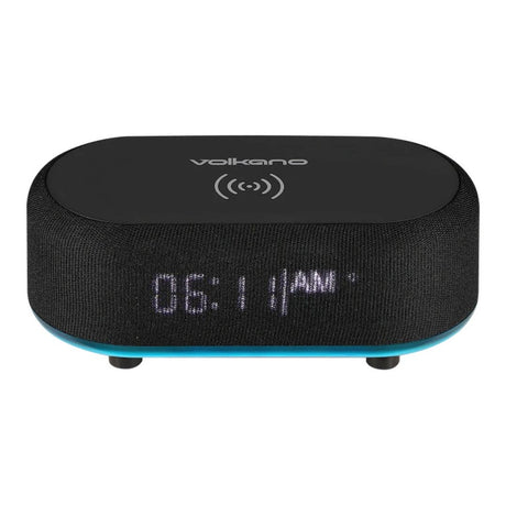 Volkano Radiant Series Alarm Clock Speaker with Wireless Charging Black VK-3135-BK(V1)