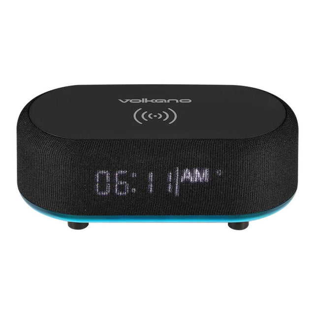 Volkano Radiant Series Alarm Clock Speaker with Wireless Charging Black VK-3135-BK(V1)