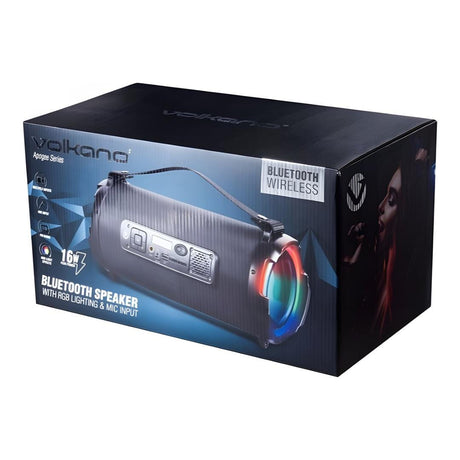 Volkano Apogee Series Bluetooth Speaker with RGB Lighting and Mic input VK-3456-BK