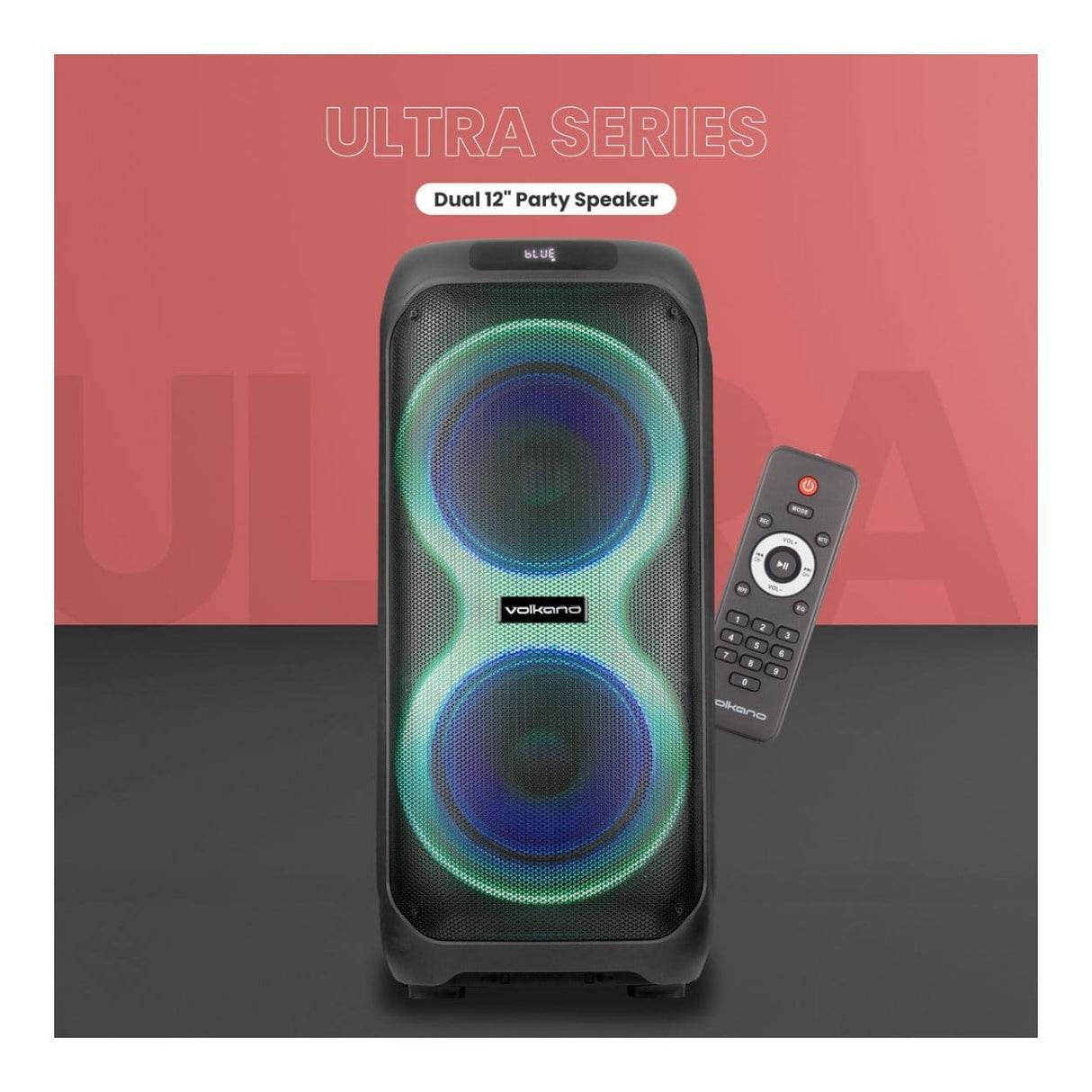 Volkano Ultra Dual 12 Party Speaker VK-3904-D12-BK