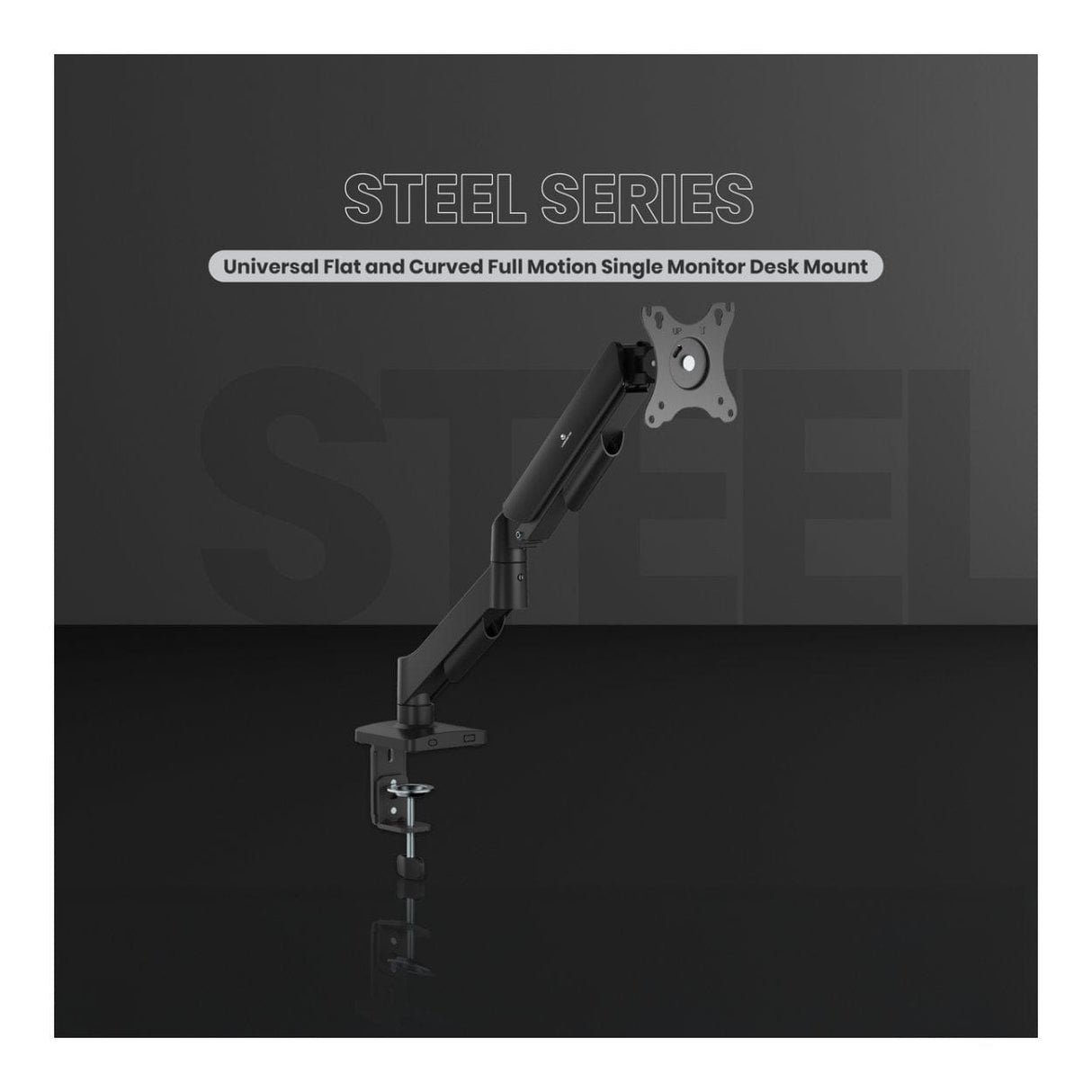 Volkano Steel Series 17-32-inch Full Motion Single Monitor Desk Mount VK-4038-BK