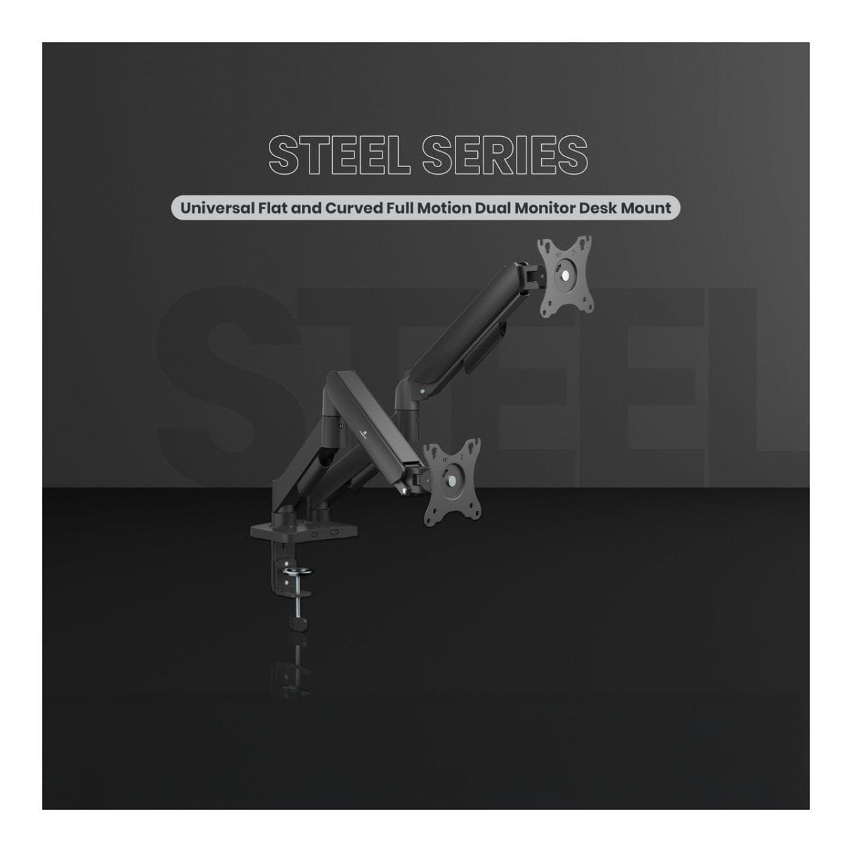 Volkano Steel Series 17-32-inch Full Motion Dual Monitor Desk Mount VK-4039-BK