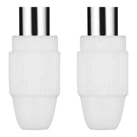 Volkano 1x Male and 1x Female Coax Plugs White VK-4406-BK