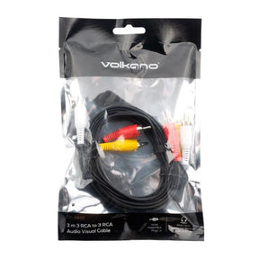 Volkano 3-RCA to 3-RCA Lead Cable 3m VK-4422-BK