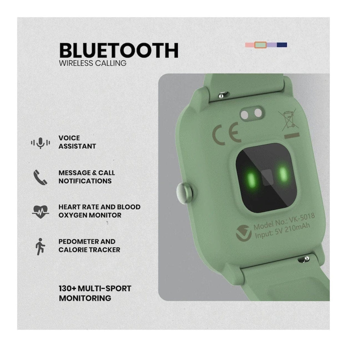 Volkano Vivo Series Kids Smart Watch Sage Green VK-5018-GN