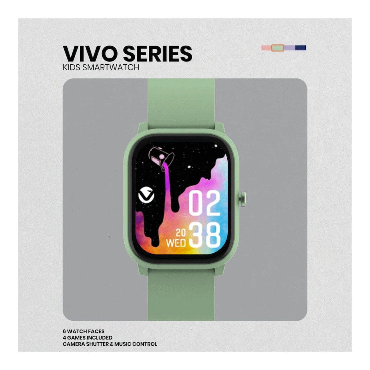 Volkano Vivo Series Kids Smart Watch Sage Green VK-5018-GN