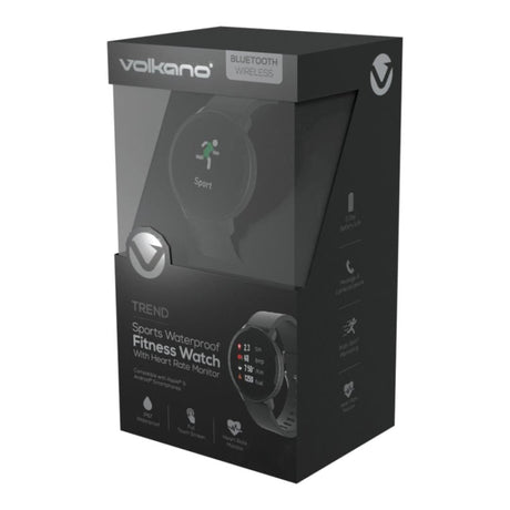 Volkano Active Tech Trend Series Watch With Heart Rate Monitor Black VK-5073-BK(V2)