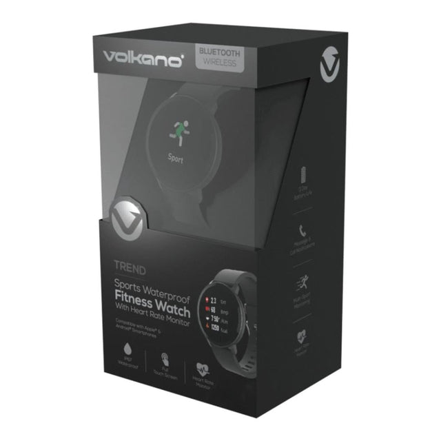 Volkano Active Tech Trend Series Watch With Heart Rate Monitor Black VK-5073-BK(V2)