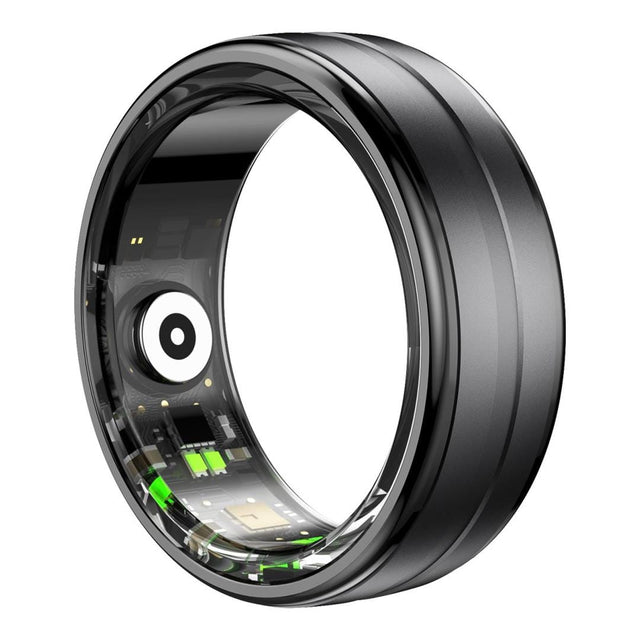 Volkano Ring Series 20.6mm Smart Ring With Charge Case - Black VK-5098-BK-20.6
