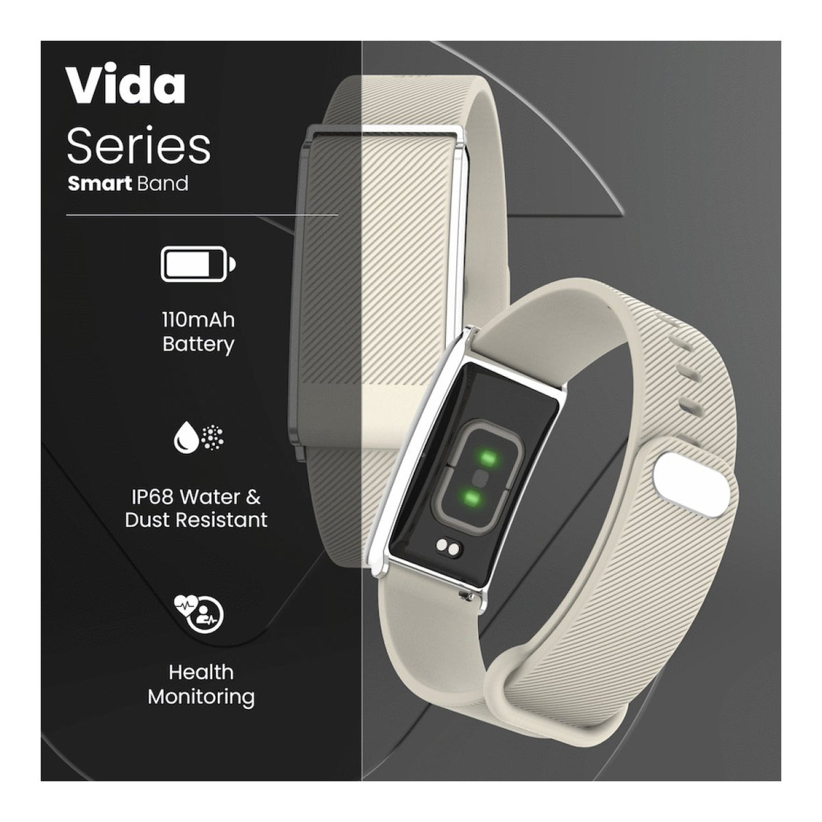 Volkano Vida Series Smart Fitness Band Beige VK-5101-BG