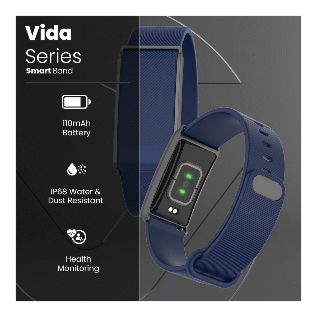 Volkano Vida Series Smart Fitness Band Navy VK-5101-NV