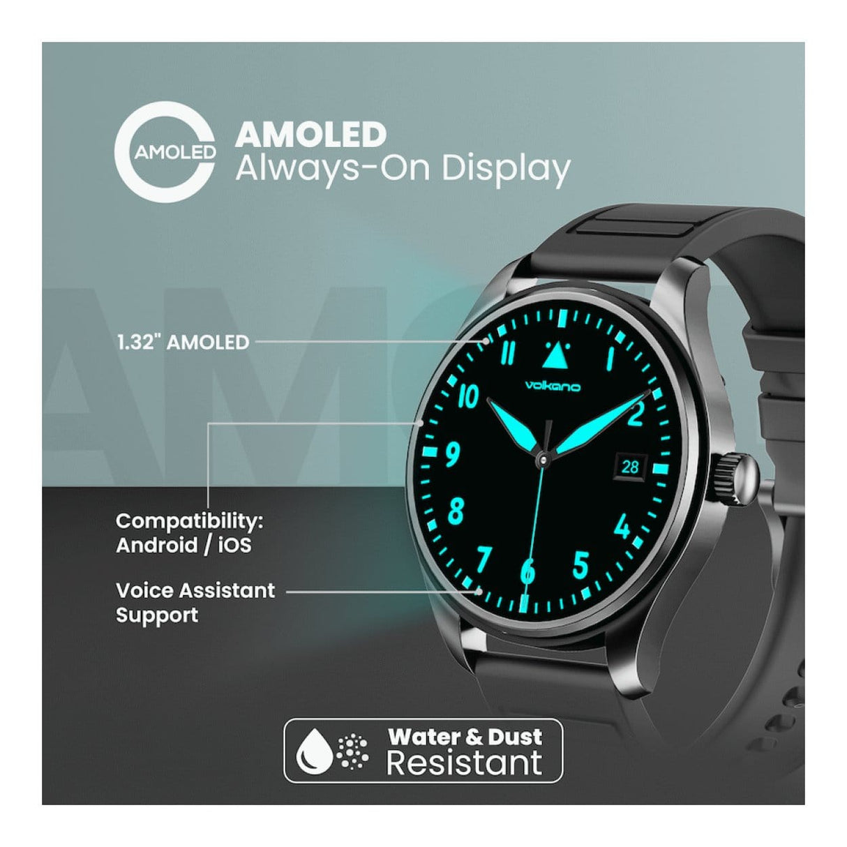 Volkano Eon Series Smartwatch Black VK-5110-BLK