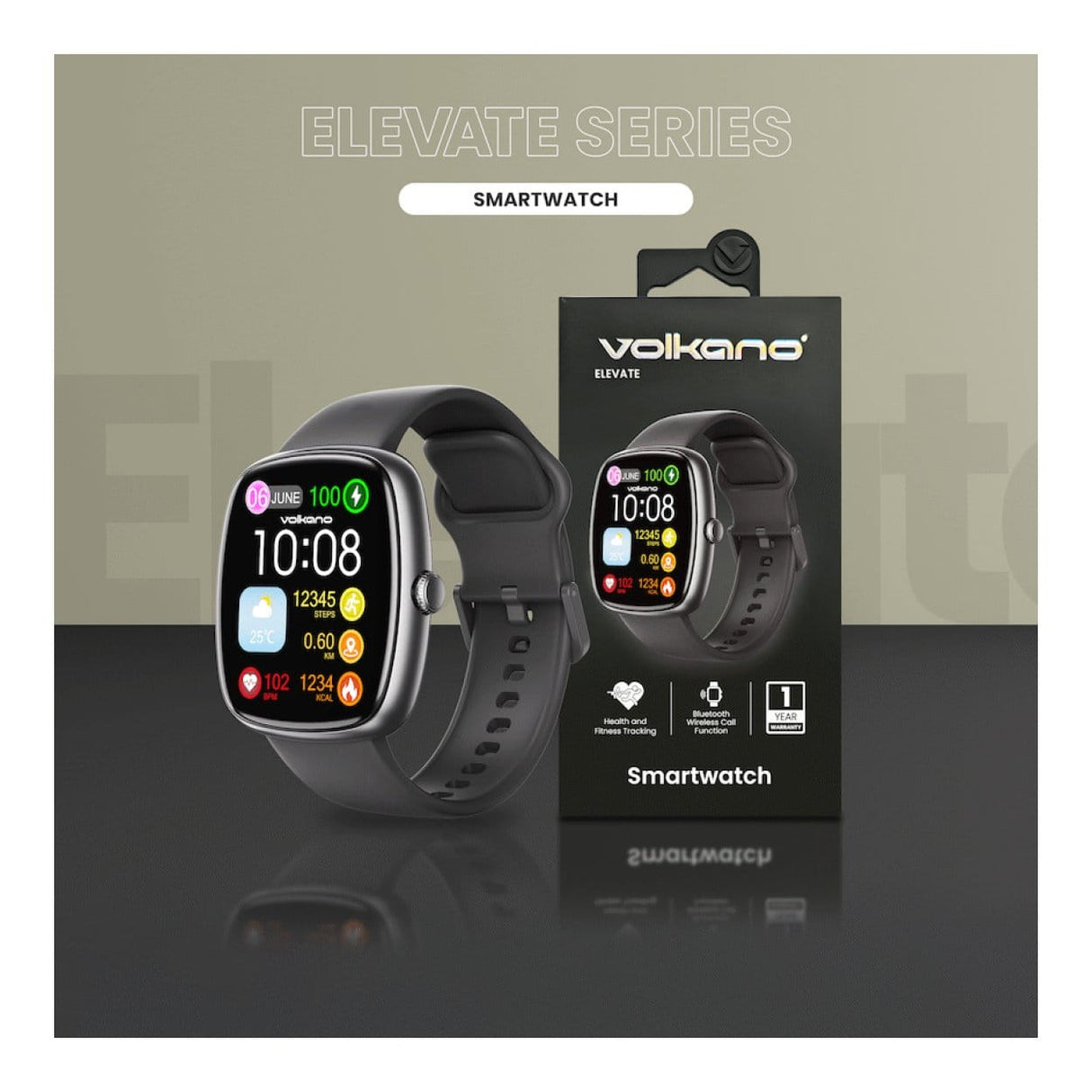 Volkano Elevate Series Smartwatch Black VK-5115-BK