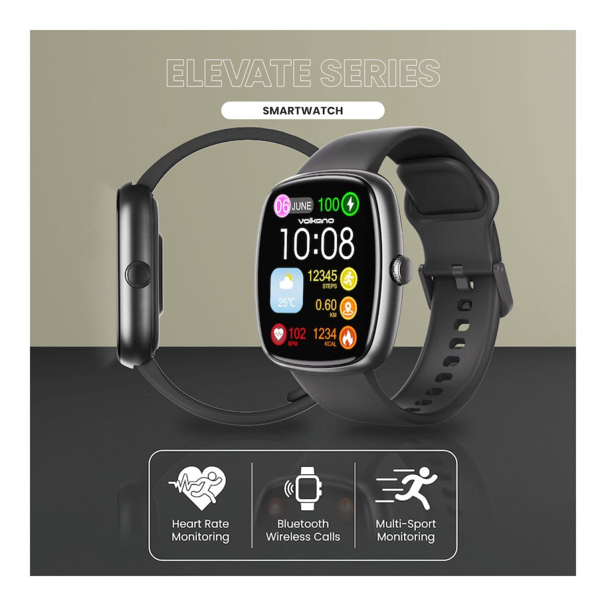 Volkano Elevate Series Smartwatch Black VK-5115-BK