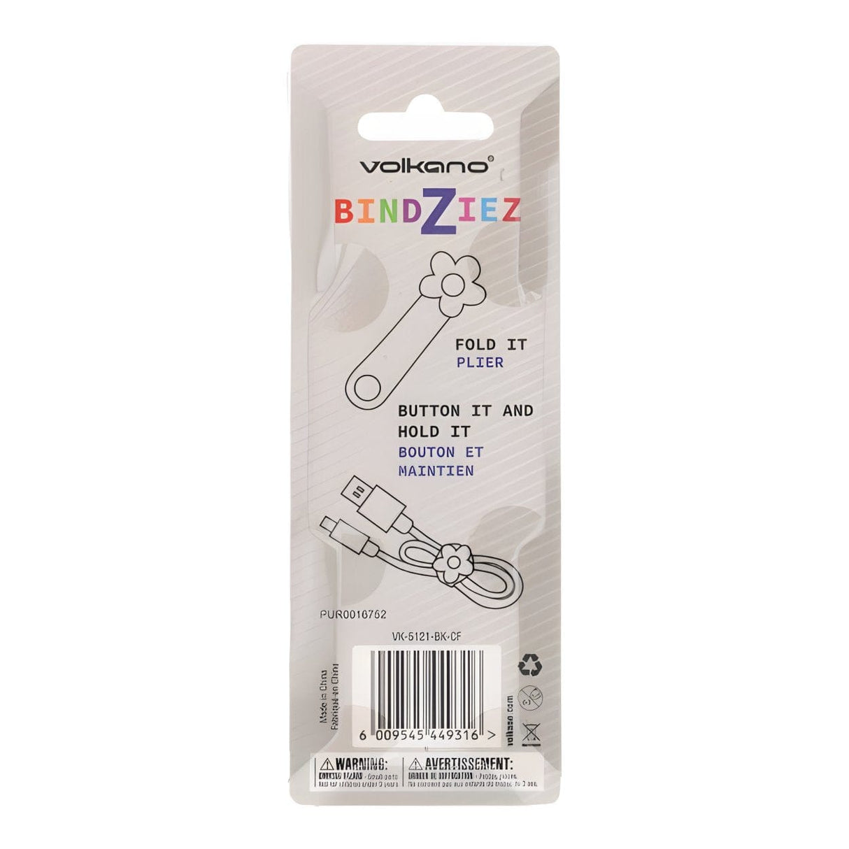 Volkano Bindziez Series Cable Organizers VK-5121-BK-CF