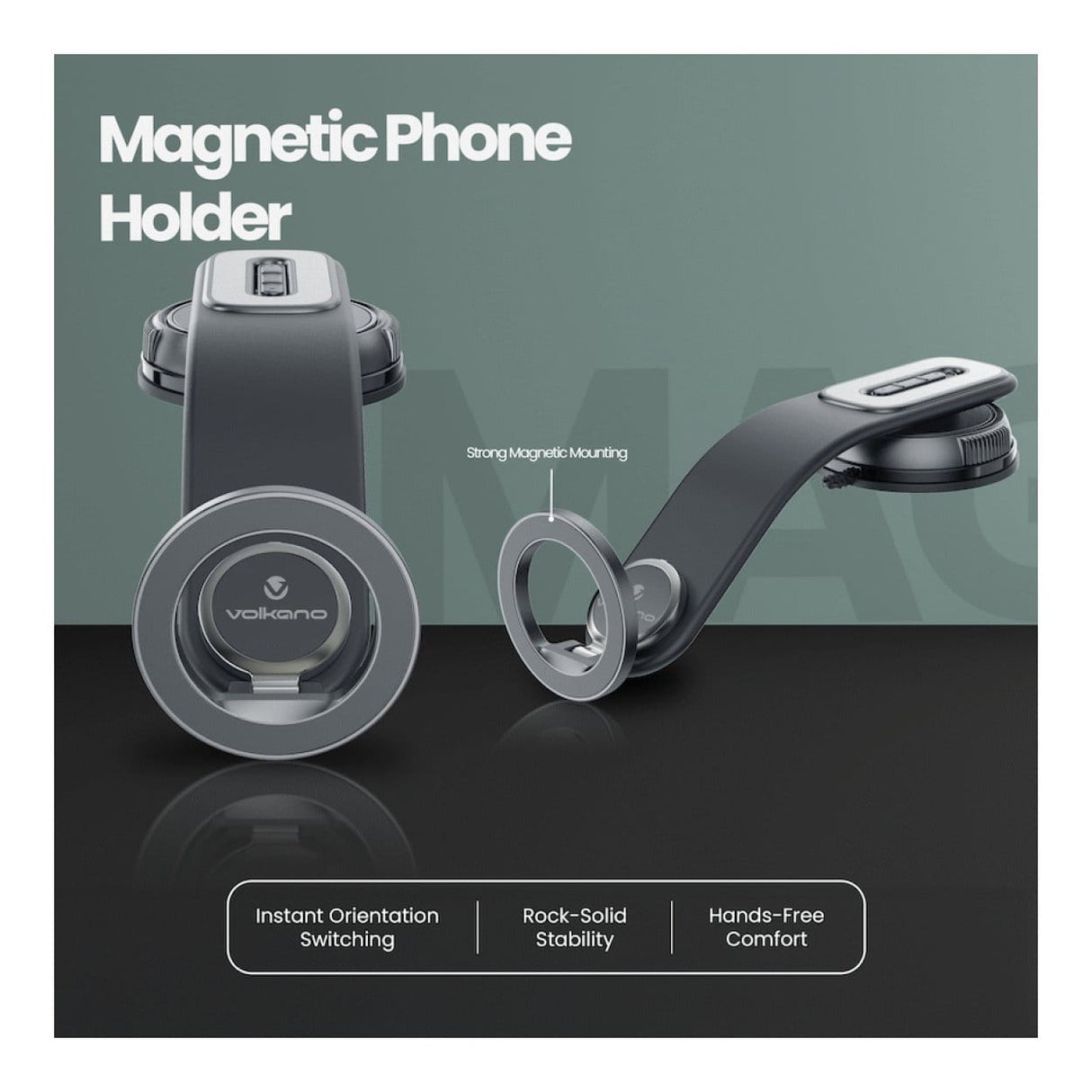Volkano Arcmount Bendable Dash Mount Phone Holder Black VK-5304-BK