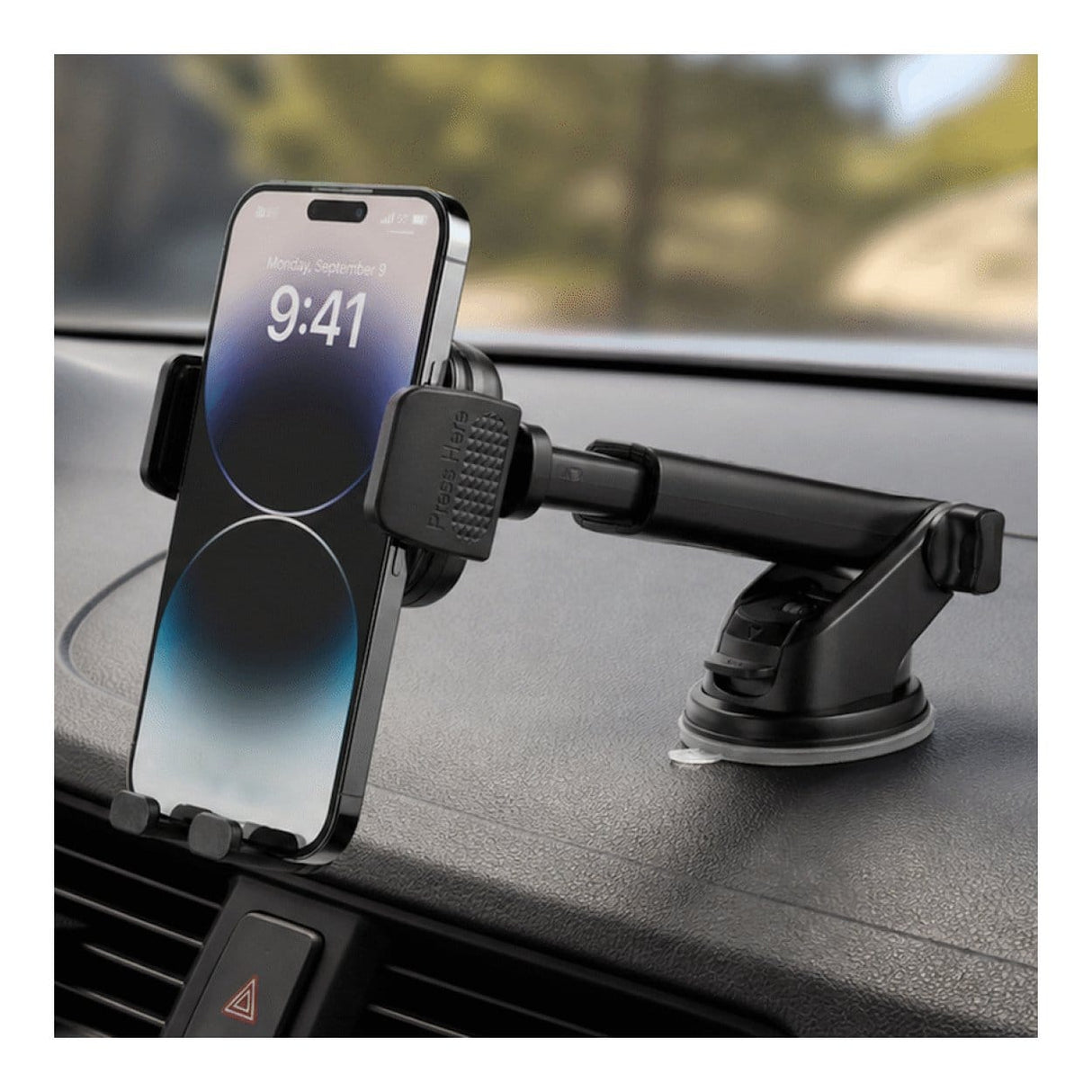 Volkano Secure Series Car Dash Mount Phone Holder Black VK-5306-BK