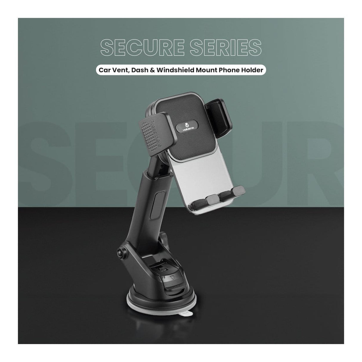 Volkano Secure Series Car Dash Mount Phone Holder Black VK-5306-BK