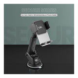 Volkano Secure Series Car Dash Mount Phone Holder Black VK-5306-BK