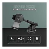Volkano Secure Series Car Dash Mount Phone Holder Black VK-5306-BK