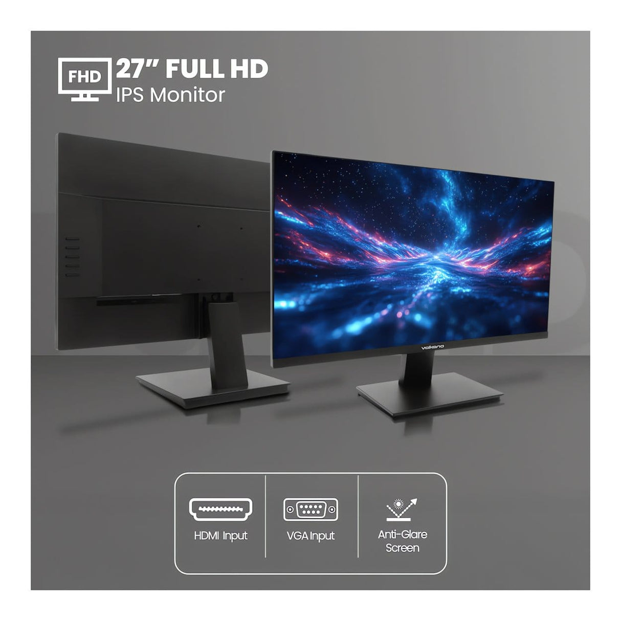 Volkano 27-inch 1920 x 1080p FHD 16:9 100Hz 5ms LED IPS Monitor VK-5603-BK