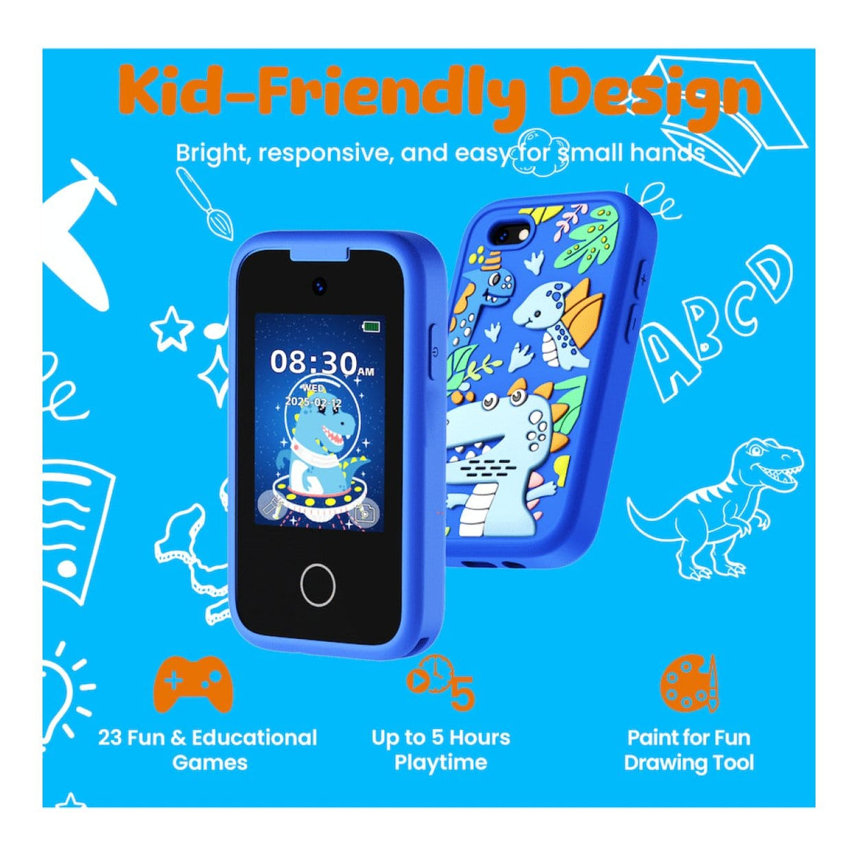 Volkano Dinosaur Sparkie 2.8-inch Learning and Entertainment Device VK-7415-BL