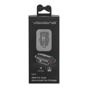 Volkano Veilix Series 45W Dual Ultra Small Car Charger VK-8008-BK