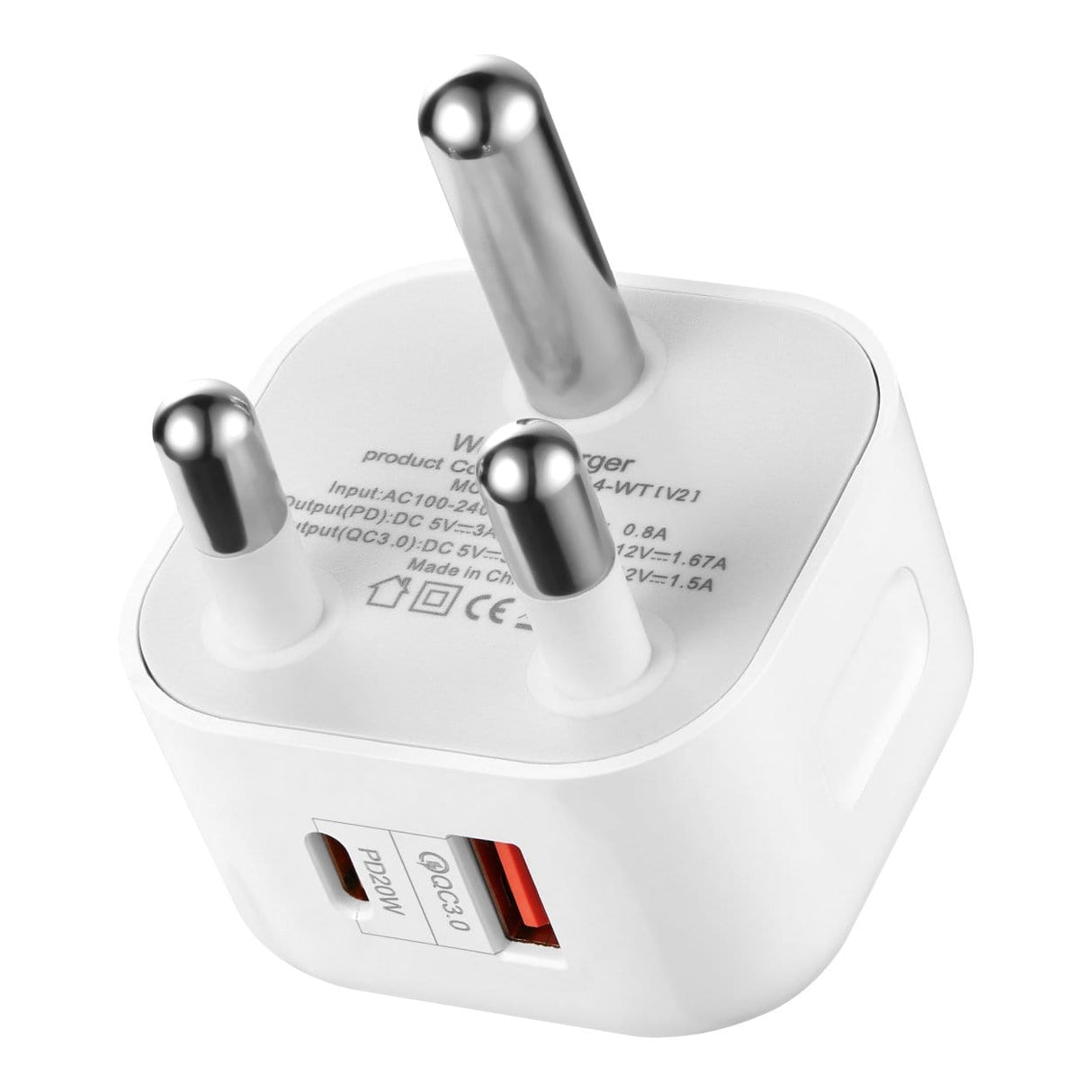 Volkano Current Plus Series 4.2A Dual USB 3-pin Wall Charger White VK-8014-WT