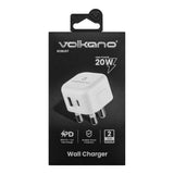 Volkano Current Plus Series 4.2A Dual USB 3-pin Wall Charger White VK-8014-WT