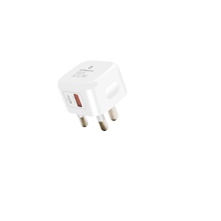 Volkano Robust Series 3-Pin SA to 20W PD + QC 3.0 Adapter VK-8014-WT
