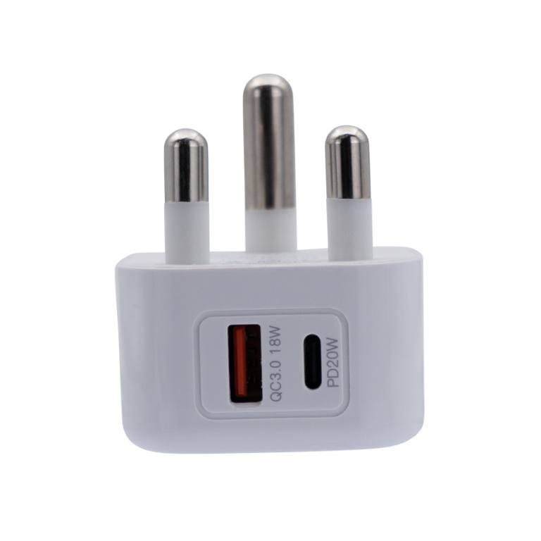 Volkano Robust Series 3-Pin SA to 20W PD + QC 3.0 Adapter VK-8014-WT