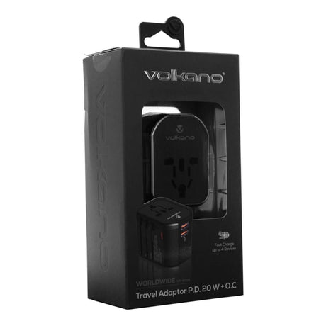 Volkano Worldwide Series 20W QC Travel Adapter VK-8018-BK(V2)