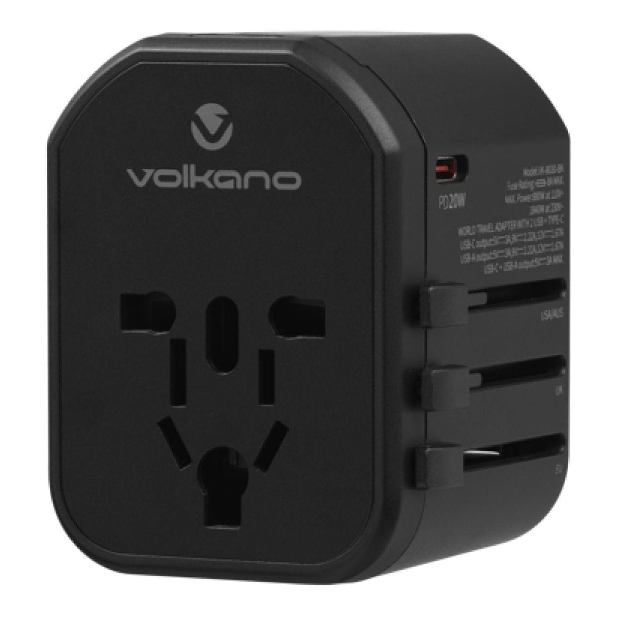 Volkano Worldwide Series 20W QC Travel Adapter VK-8018-BK(V2)