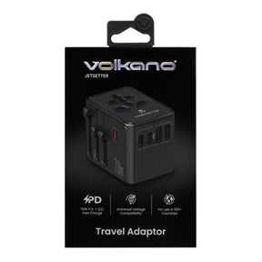 Volkano Jetsetter Series 70W PD Travel Adaptor Black VK-8027-70-BK