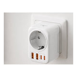 Volkano MultiVolt Series 20W SA Plug to Multi Travel Socket VK-8031-WT