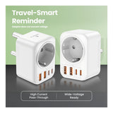 Volkano MultiVolt Series 20W SA Plug to Multi Travel Socket VK-8031-WT