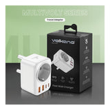 Volkano MultiVolt Series 20W SA Plug to Multi Travel Socket VK-8031-WT