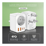 Volkano MultiVolt Series 20W SA Plug to Multi Travel Socket VK-8031-WT