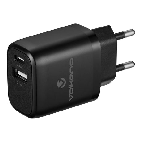 Volkano Cupla Series 12W Dual Wall Charger Black VK-8041-BK(V2)