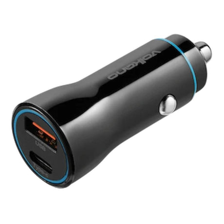 Volkano Cruise Series Car Charger with P.D. and USB Q.C. VK-8049-BK