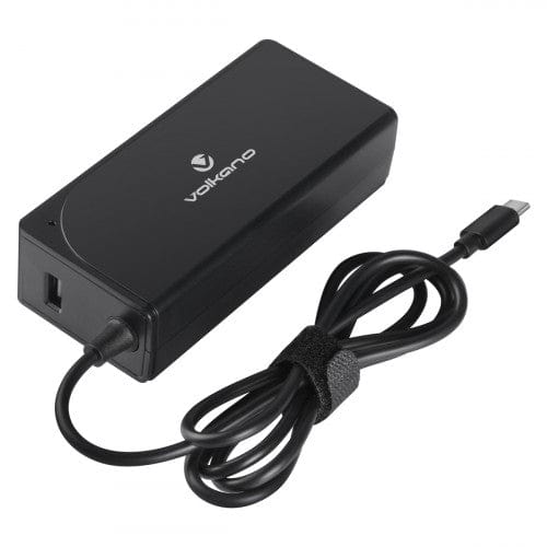 Volkano Brio Plus Series 65W Type-C Notebook Charger with USB VK-8052-BK