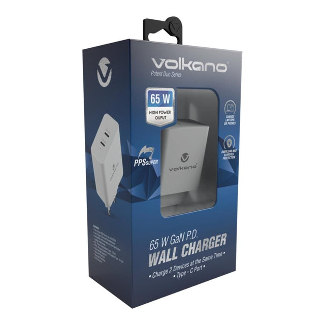 Volkano Potent Duo 65W Dual PD Wall Charger VK-8055-WT(V1)