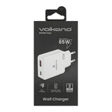 Volkano Potent Duo Series 65W Dual PD Compact Wall Charger VK-8055-WT(V2)