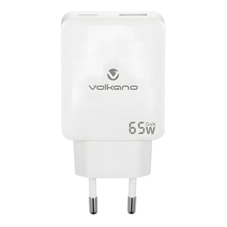 Volkano Potent Duo Series 65W Dual PD Compact Wall Charger VK-8055-WT(V2)